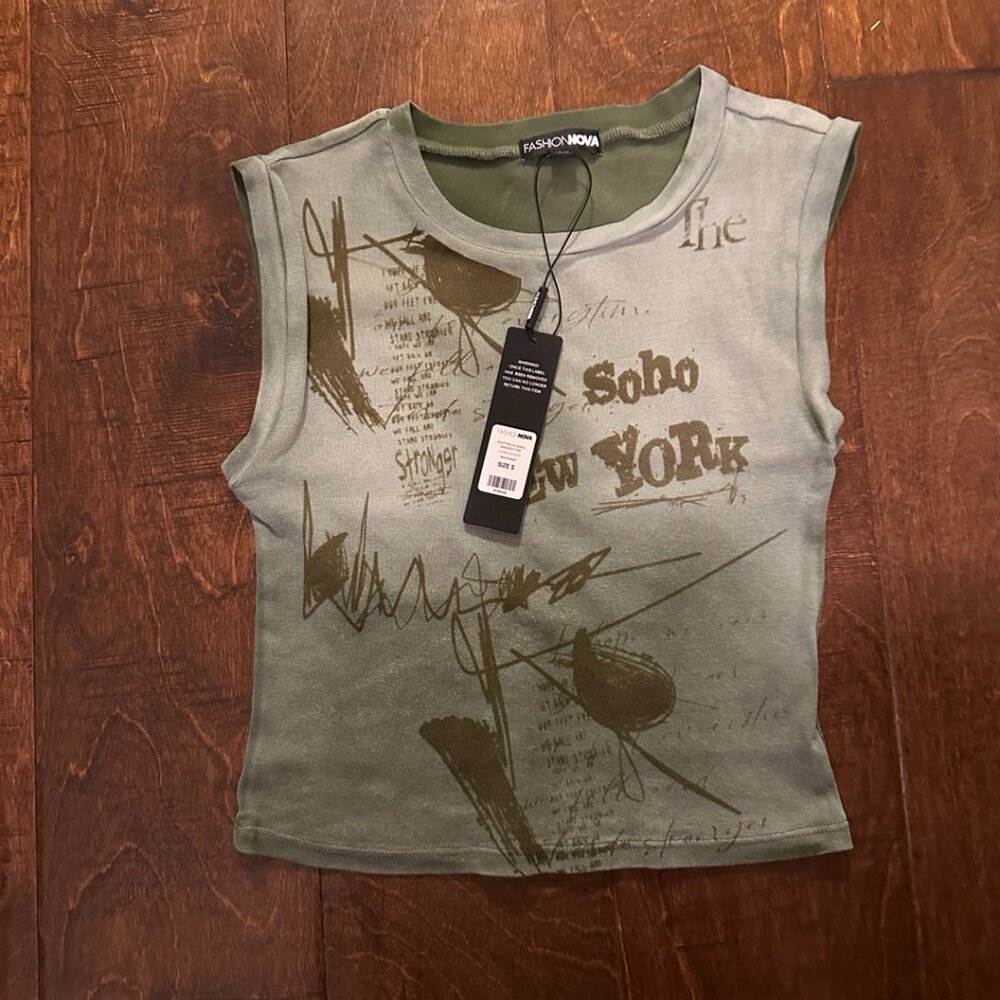 Washed tank top (Olive washed)